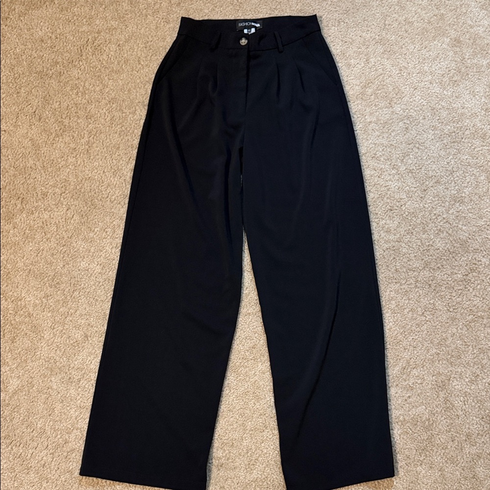 Fashion Nova Black Wide Leg Flare Jeans